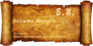 Belanka Marcell névjegykártya
